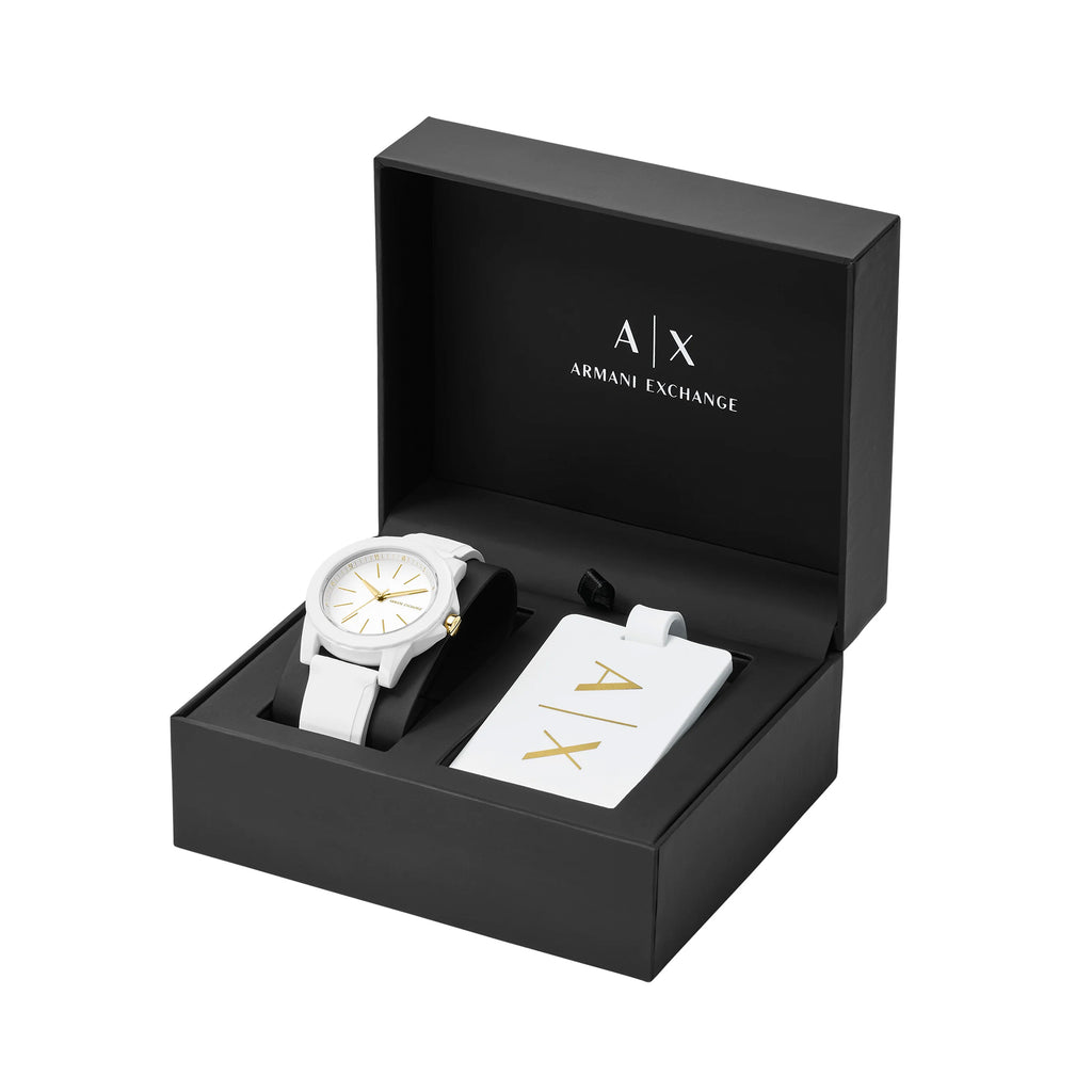 Reloj Armani Exchange Lady Banks + Portatarjetas Dama
