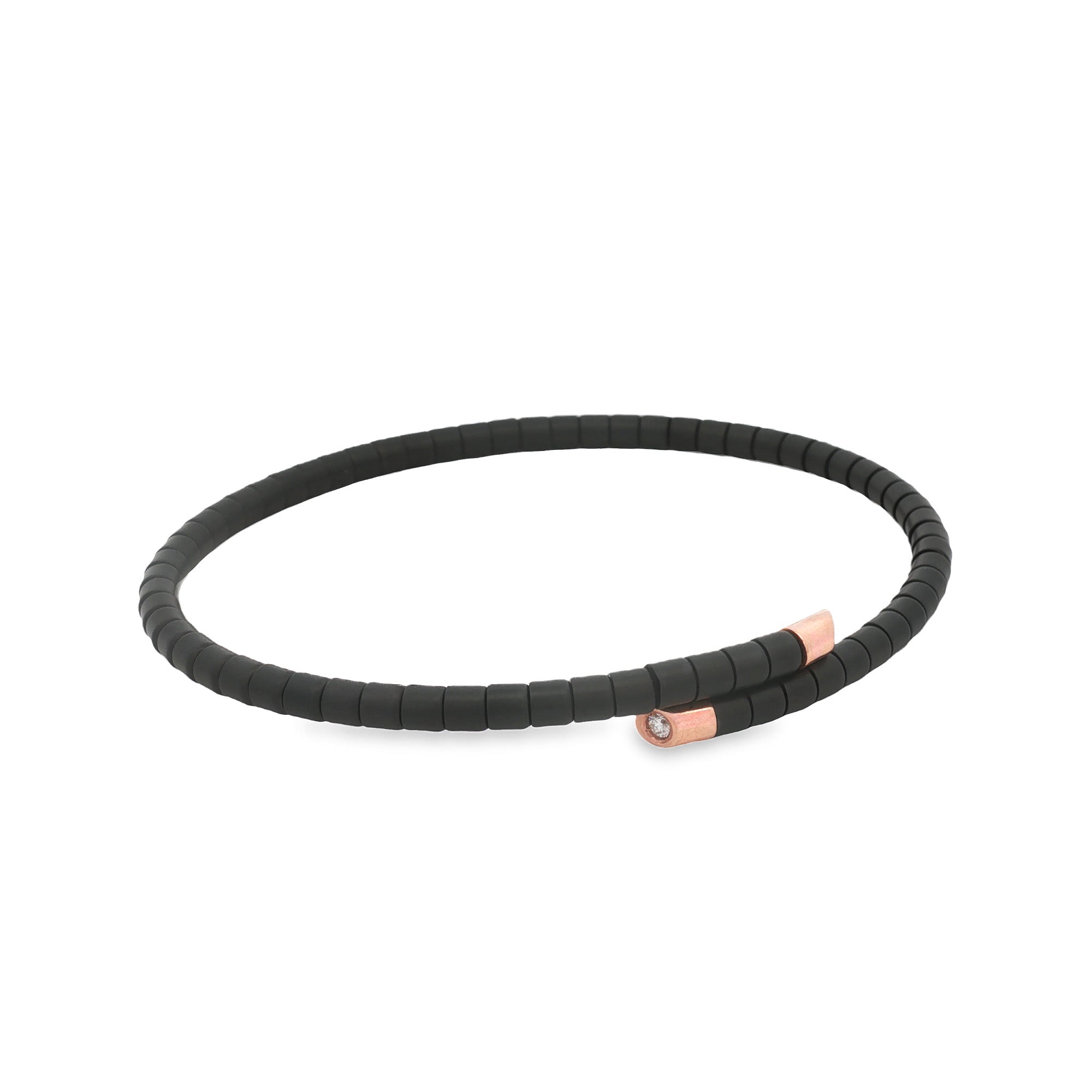 PULSERA ARO CERÁMICA NEGRA CON DIAMANTES