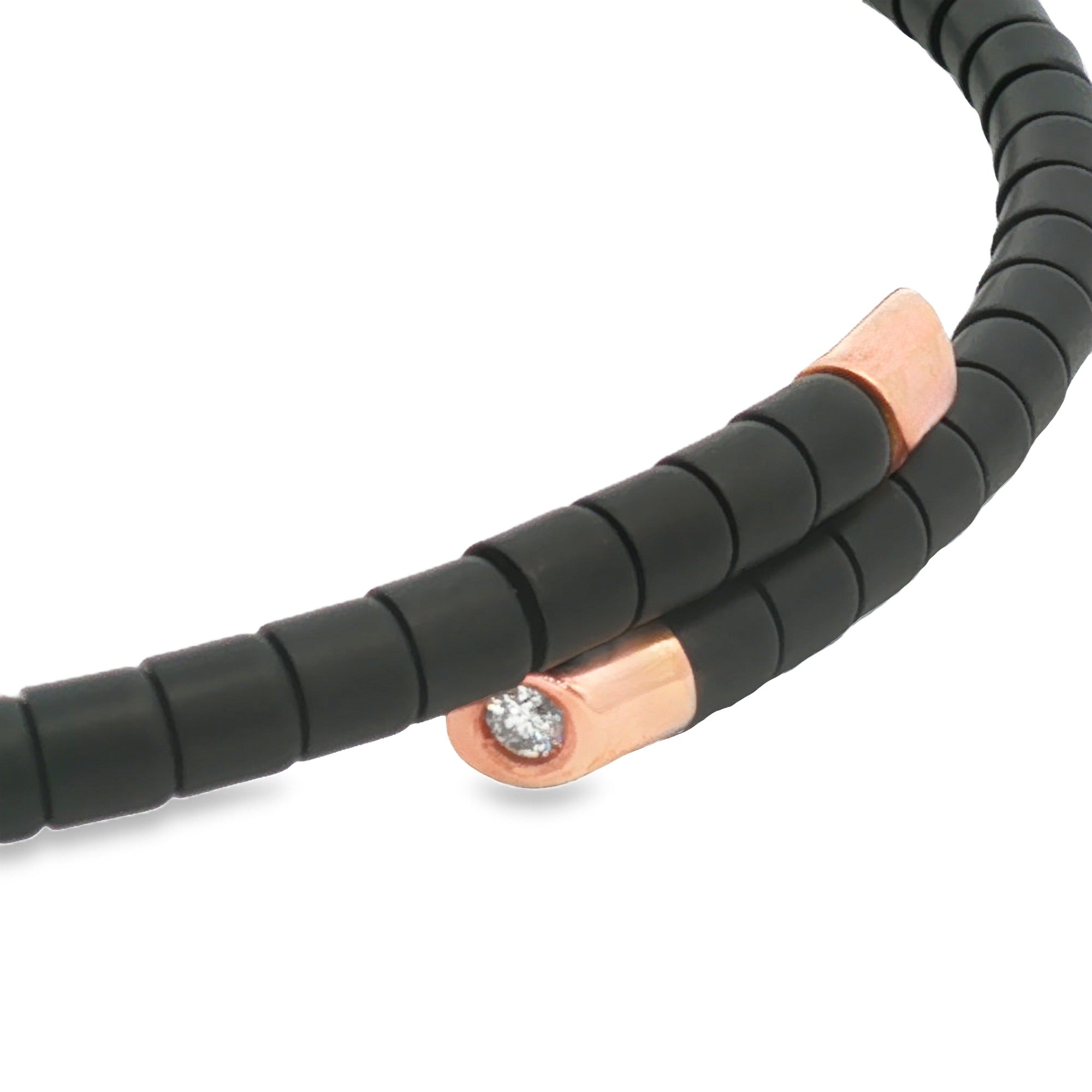 PULSERA ARO CERÁMICA NEGRA CON DIAMANTES
