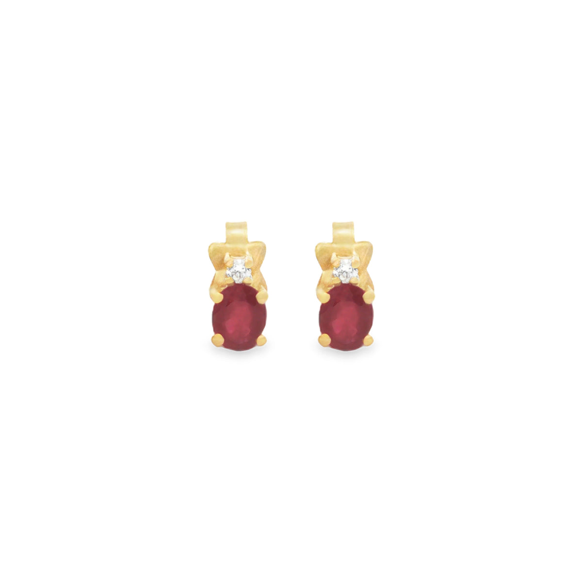 ARETES CON RUBÍES Y DIAMANTES