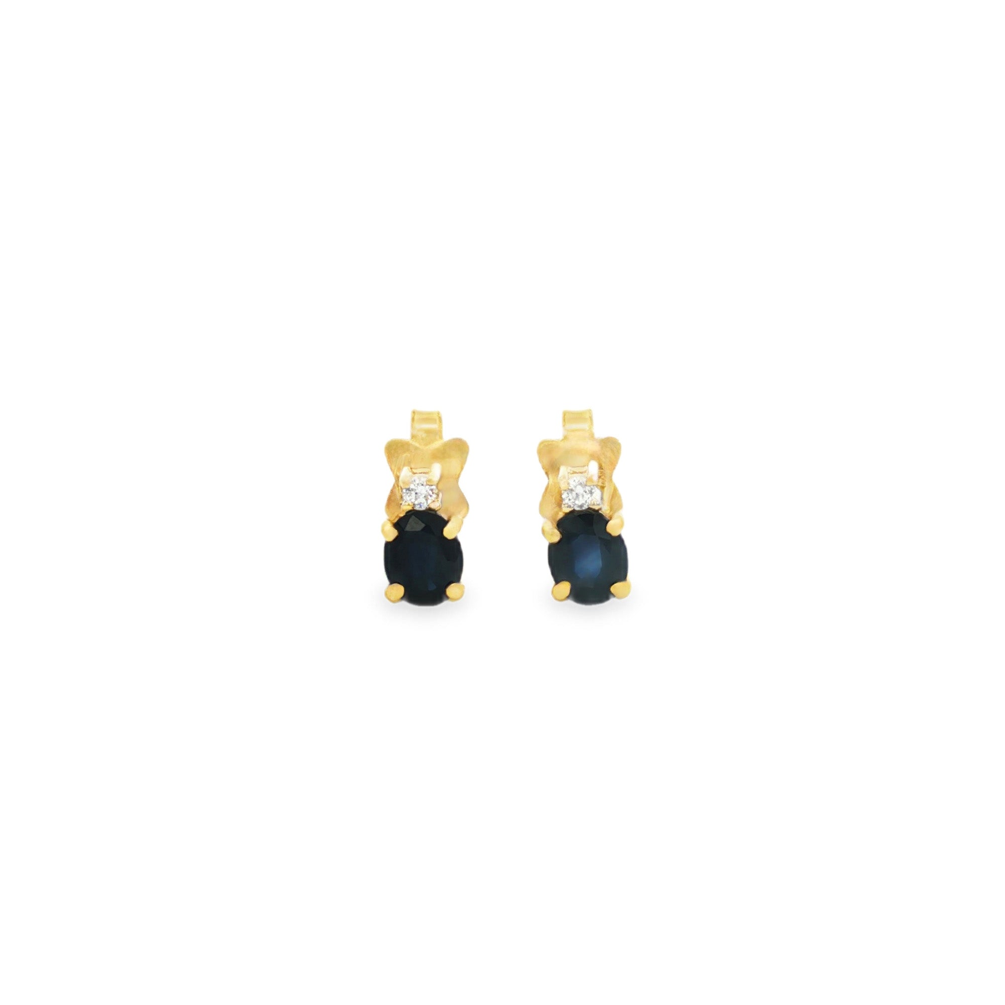 ARETES ZAFIRO Y DIAMANTES