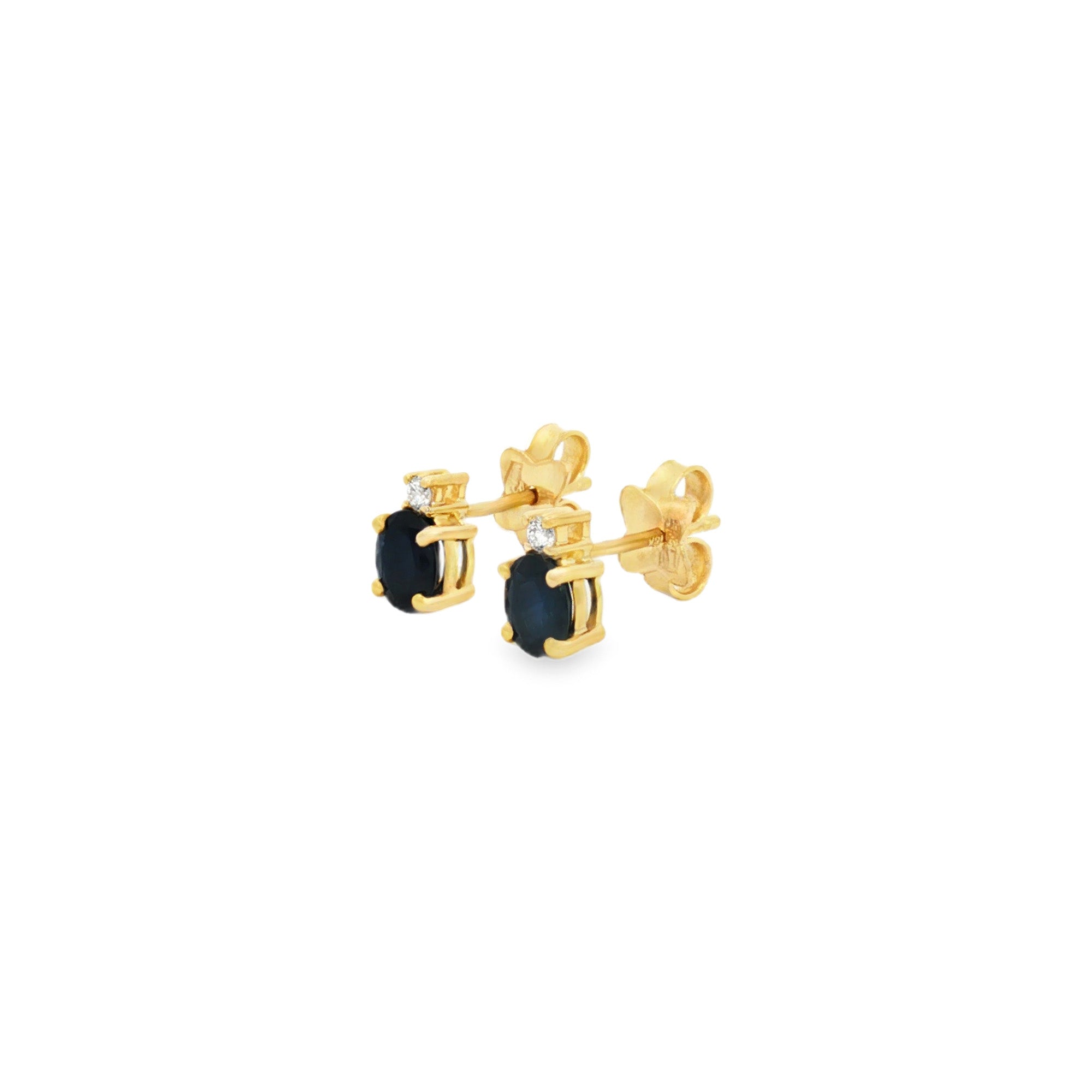ARETES ZAFIRO Y DIAMANTES