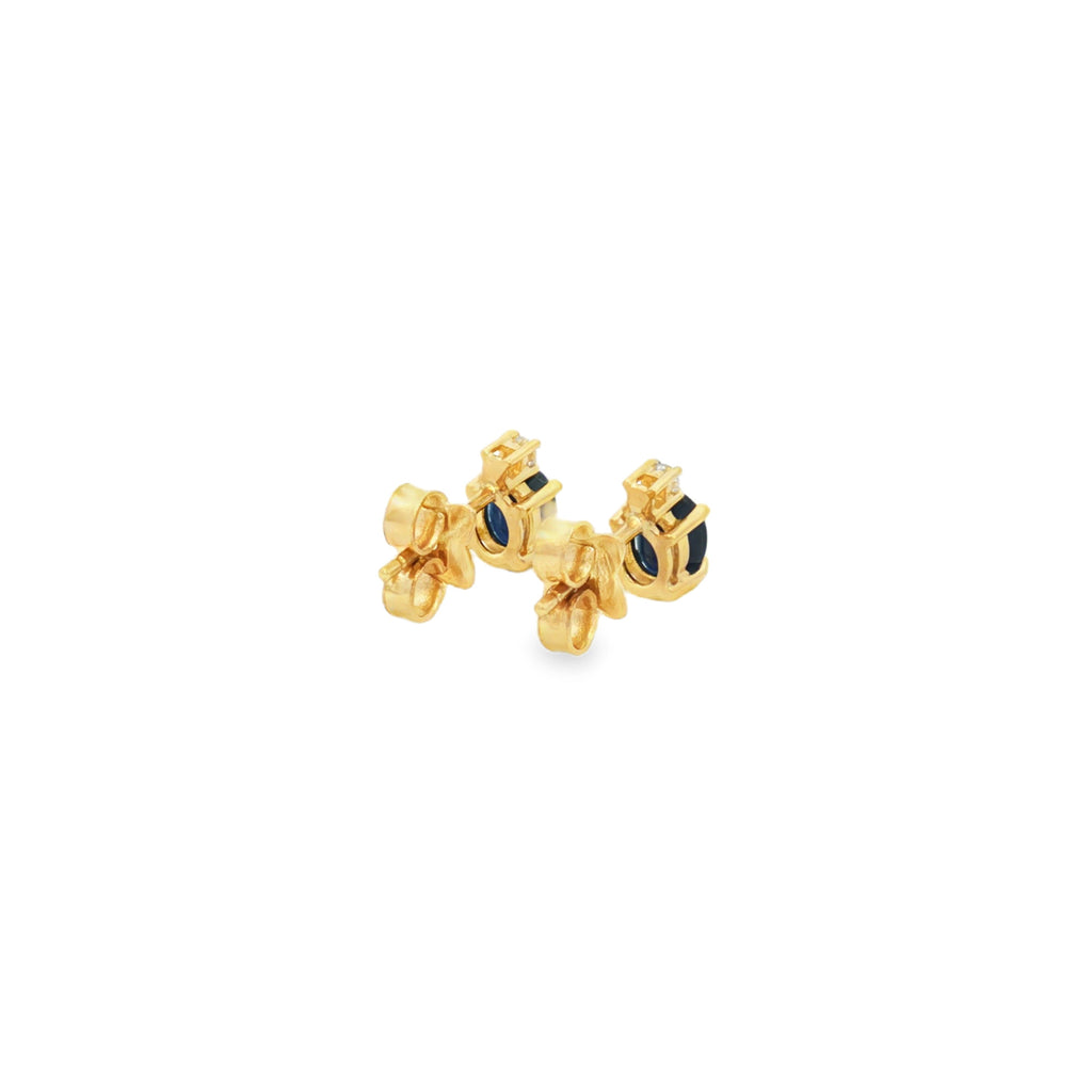 ARETES ZAFIRO Y DIAMANTES