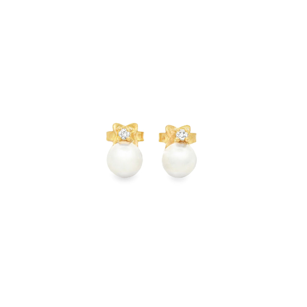 ARETES PERLA Y DIAMANTES