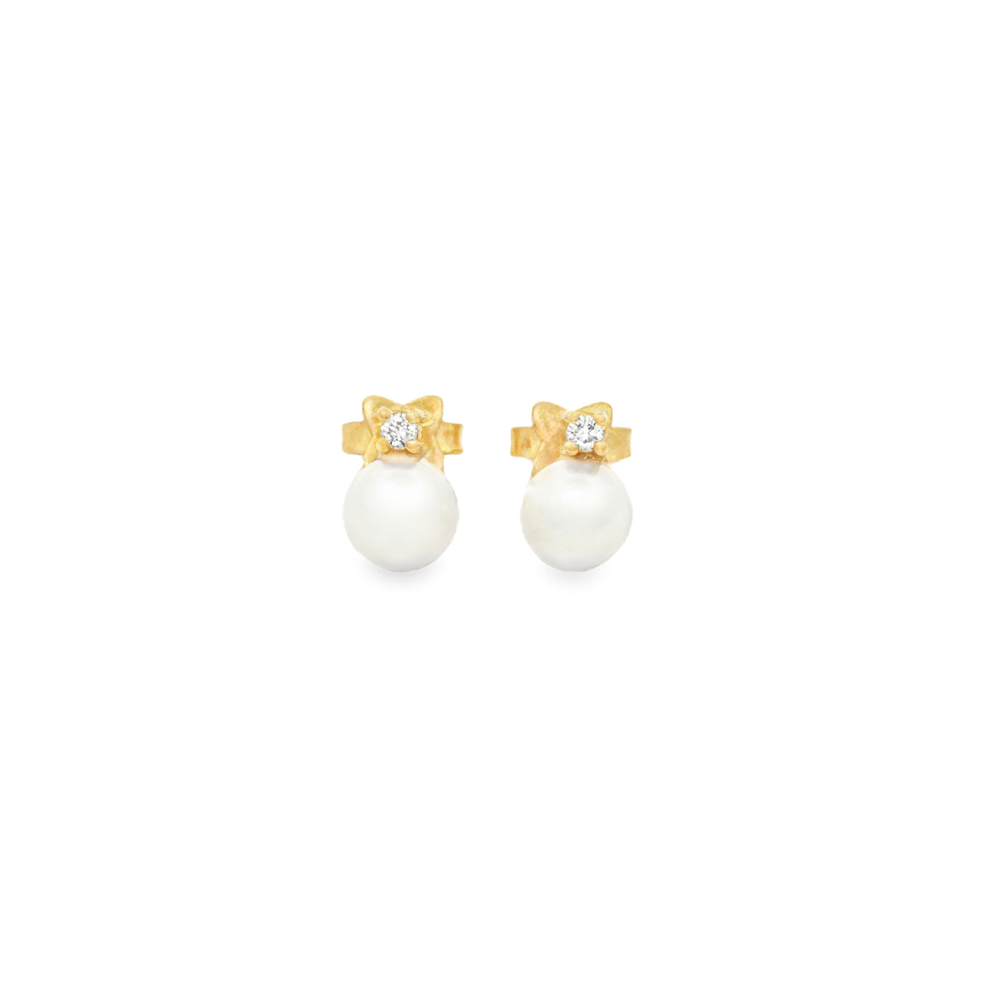 ARETES PERLA Y DIAMANTES