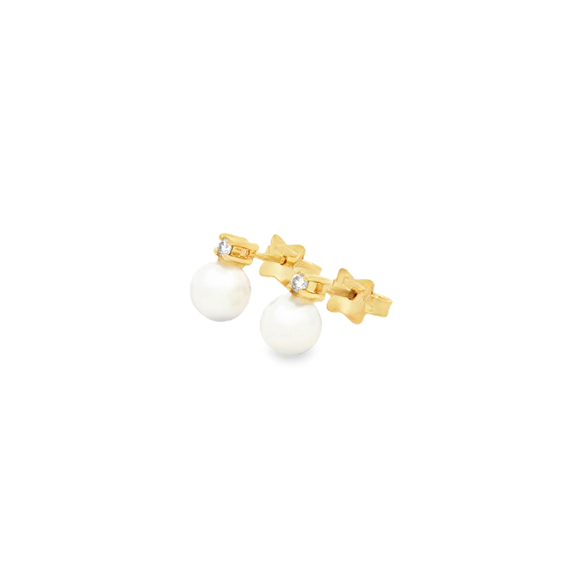 ARETES PERLA Y DIAMANTES
