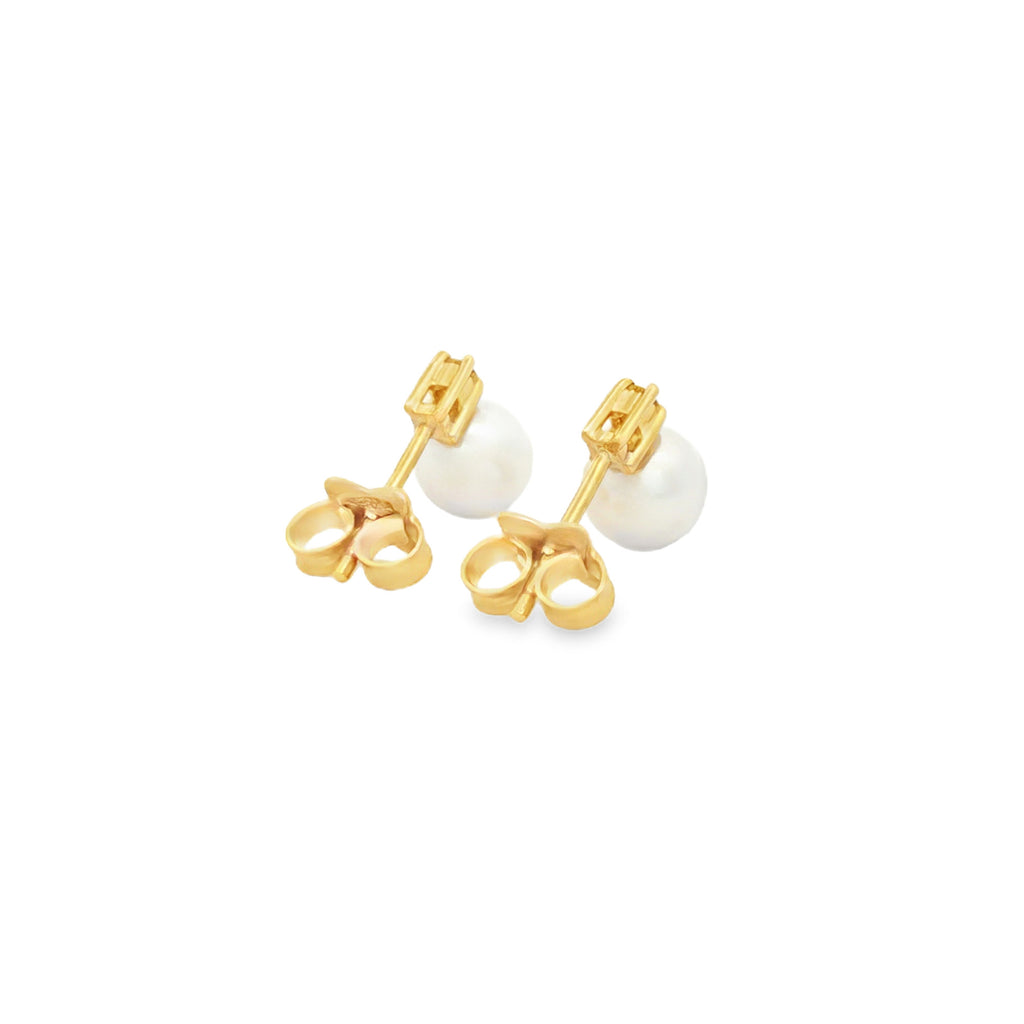 ARETES PERLA Y DIAMANTES