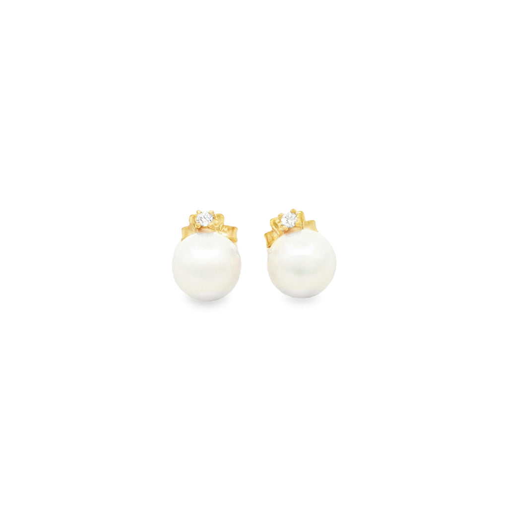 ARETES PERLA Y DIAMANTES