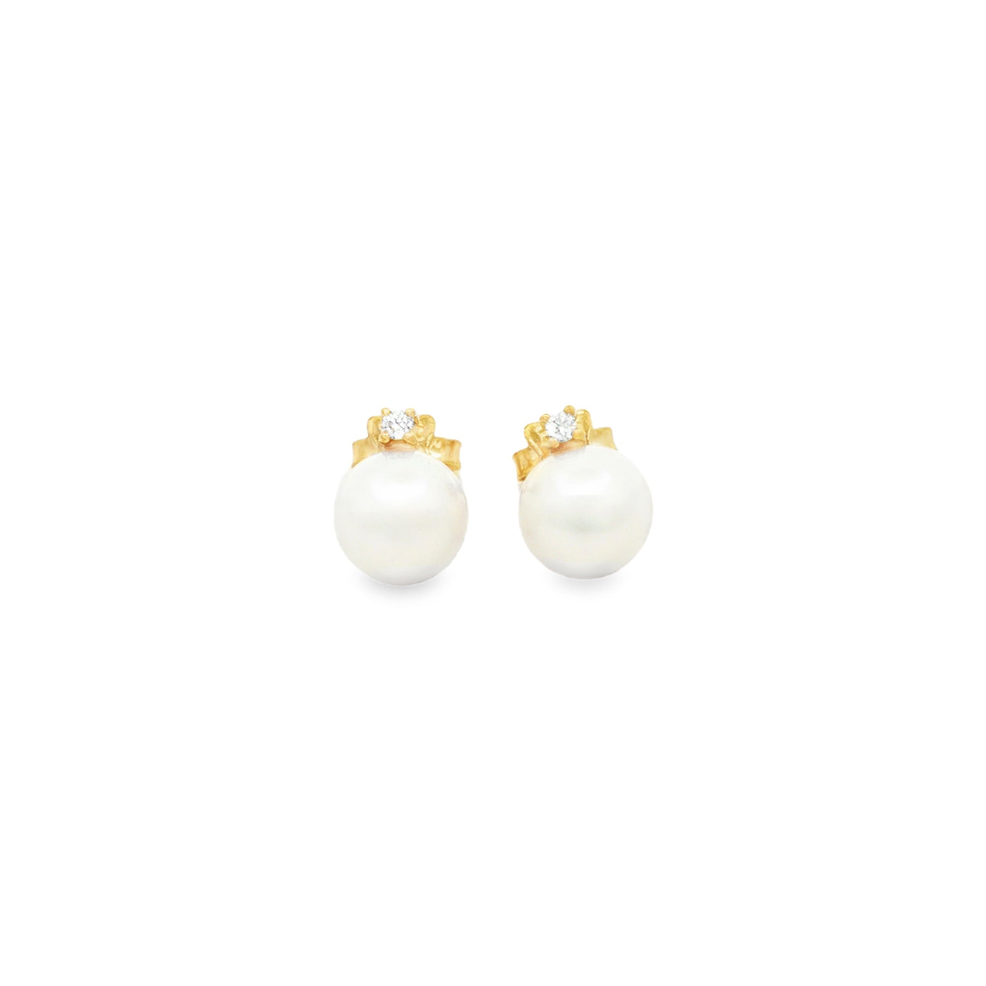 ARETES PERLA Y DIAMANTES