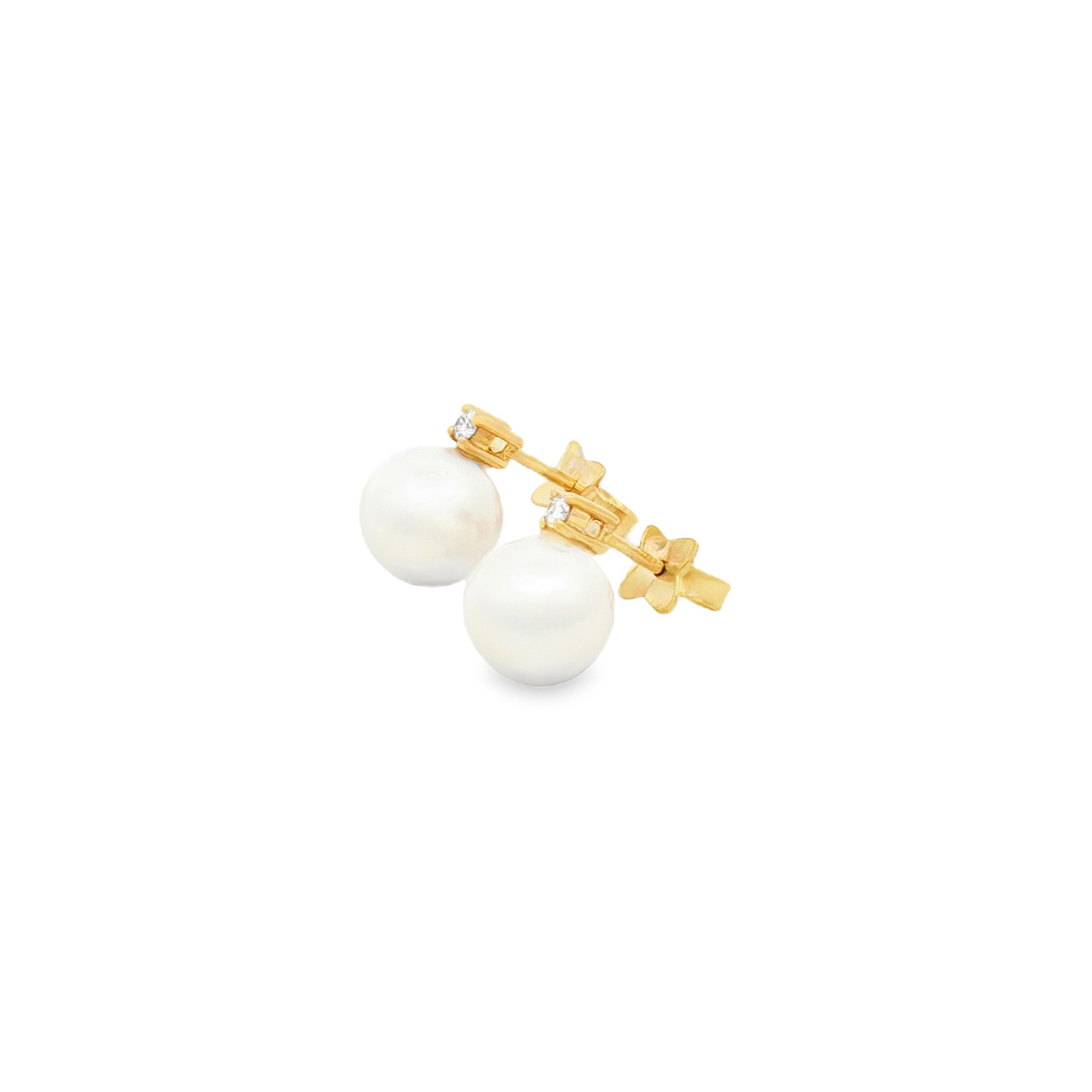 ARETES PERLA Y DIAMANTES