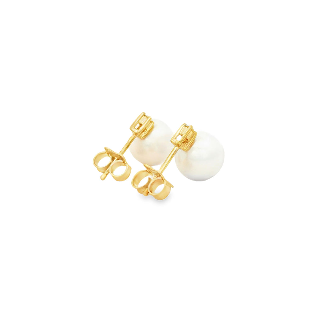 ARETES PERLA Y DIAMANTES