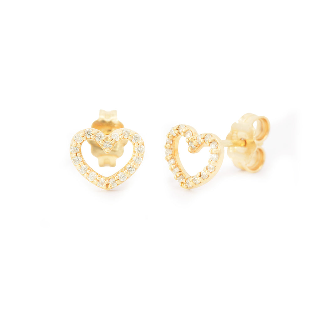 ARETES CORAZÓN DIAMANTES