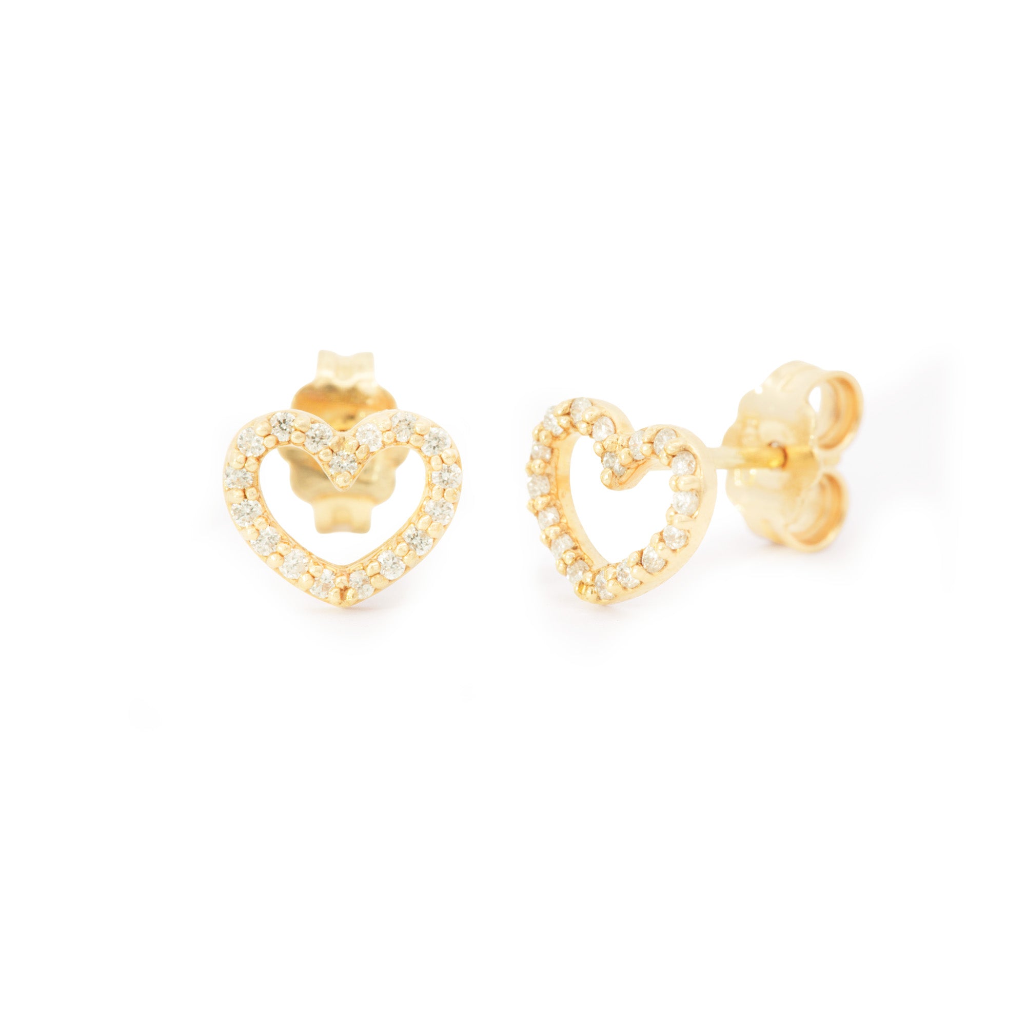 ARETES CORAZÓN DIAMANTES
