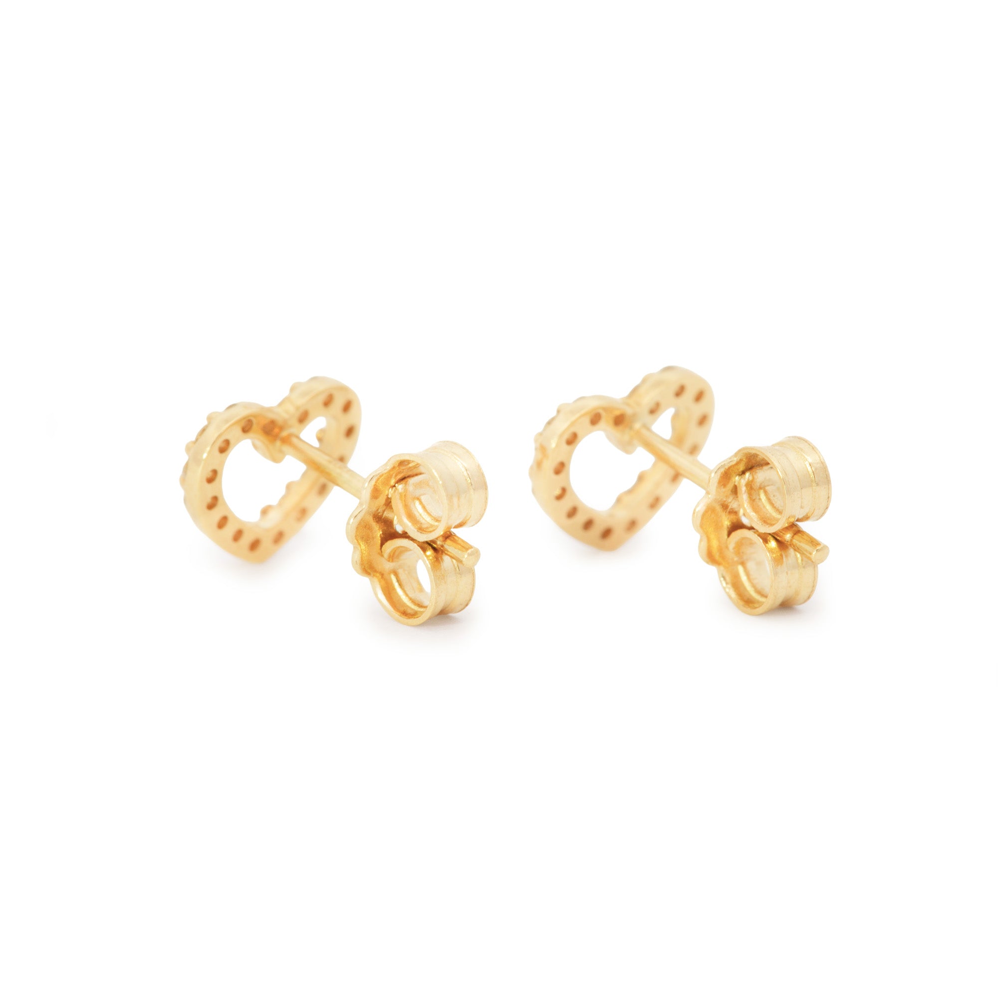 ARETES CORAZÓN DIAMANTES