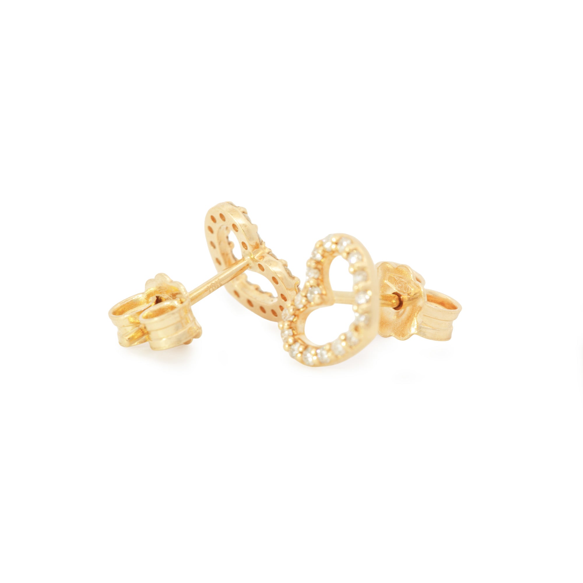 ARETES CORAZÓN DIAMANTES