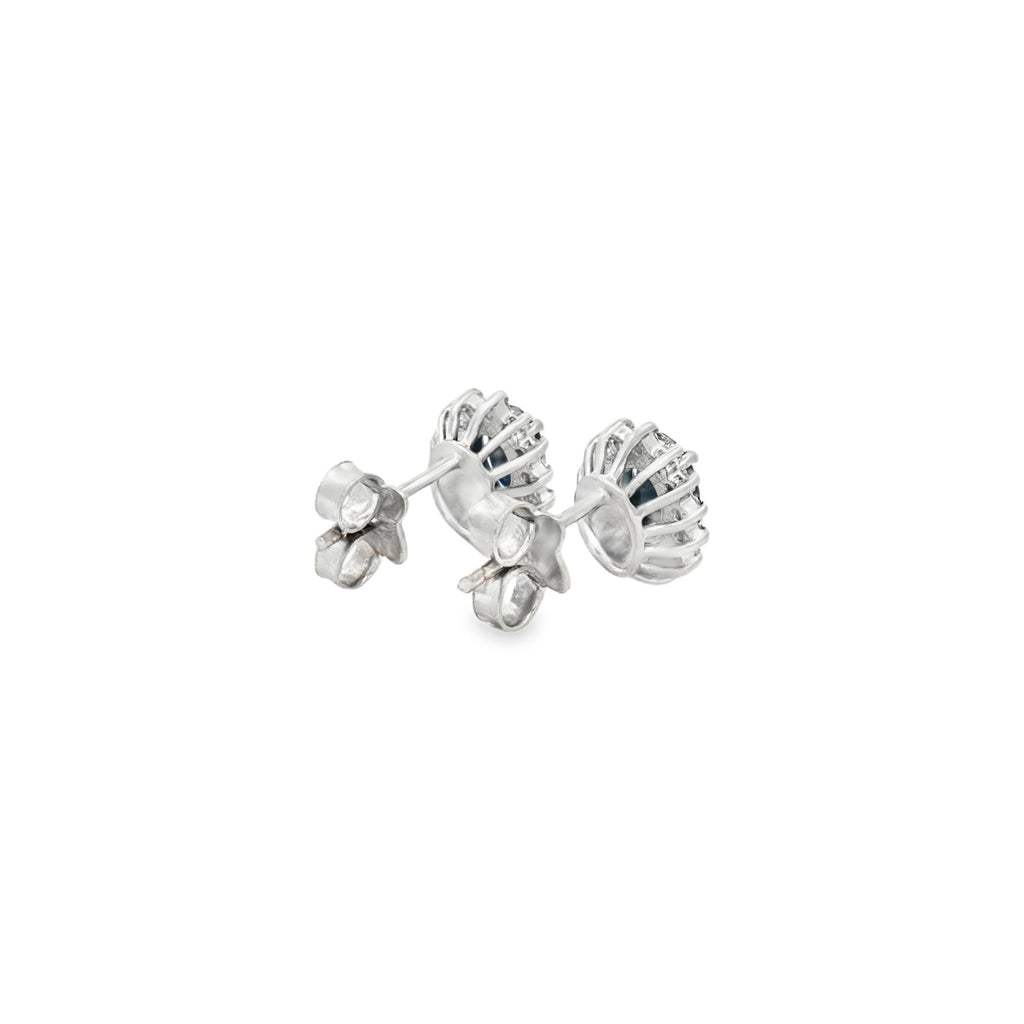 ARETES FLOR ZAFIRO Y DIAMANTES