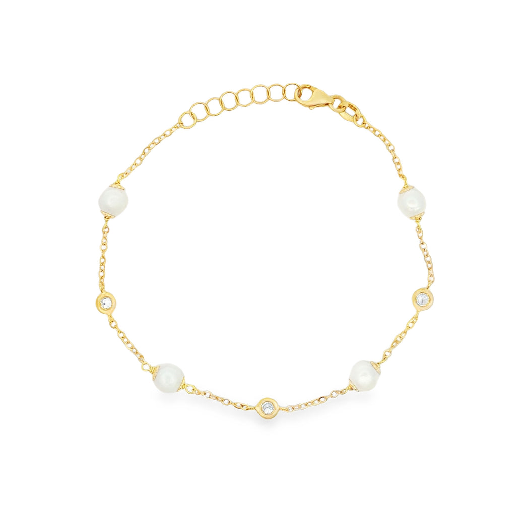 PULSERA PERLAS Y ZIRCONES