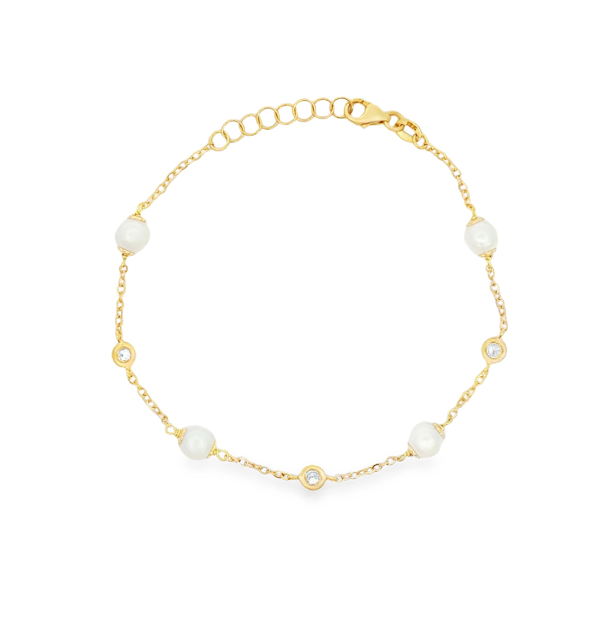 PULSERA PERLAS Y ZIRCONES