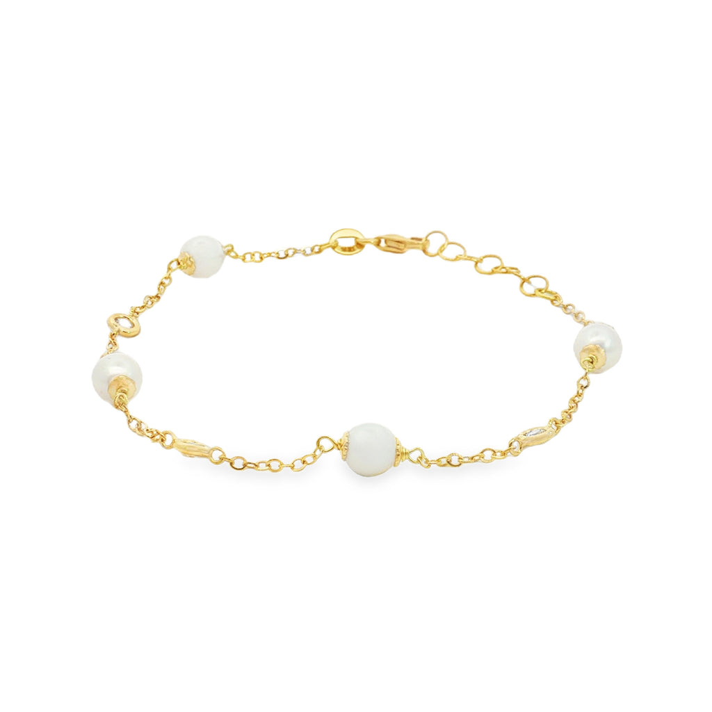 PULSERA PERLAS Y ZIRCONES