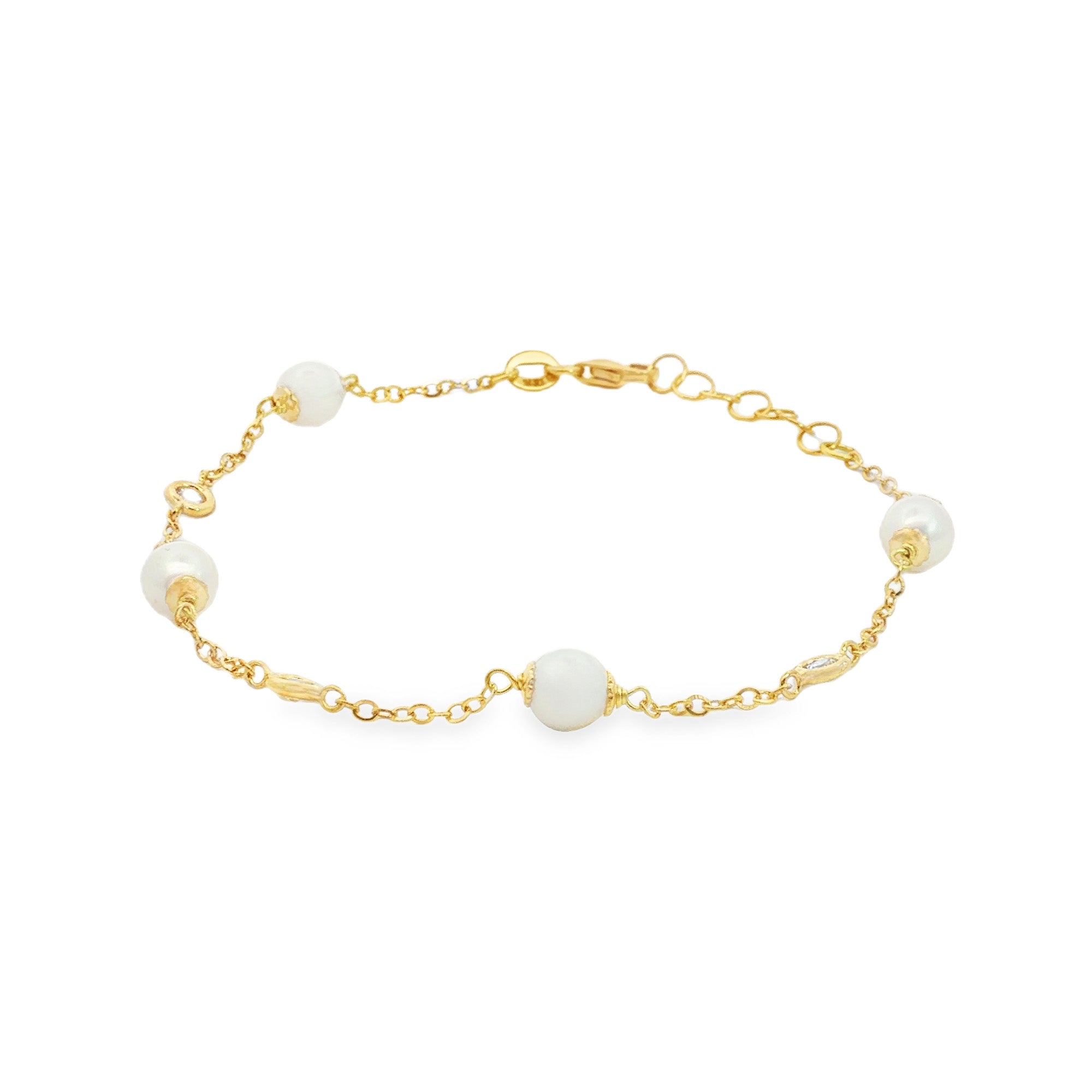 PULSERA PERLAS Y ZIRCONES