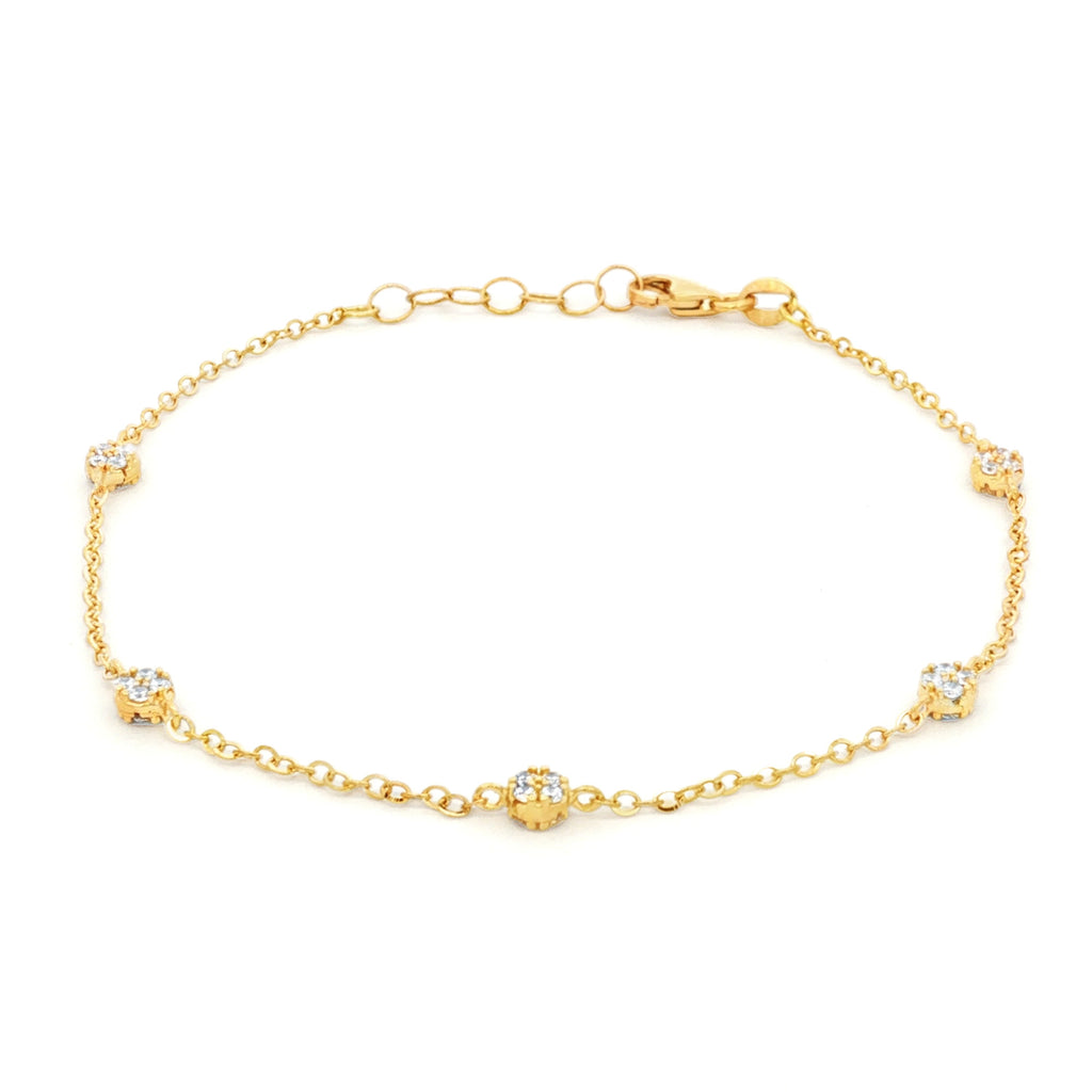 PULSERA FLOR CON ZIRCONES