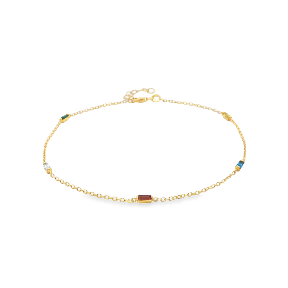 TOBILLERA CON ZIRCONES DE COLORES