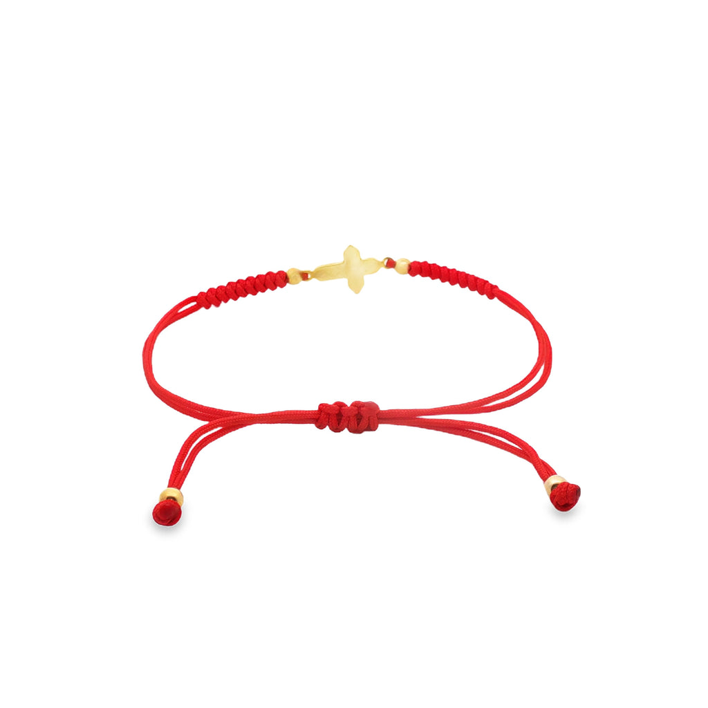 PULSERA HILO ROJO CRUZ ESMALTADA