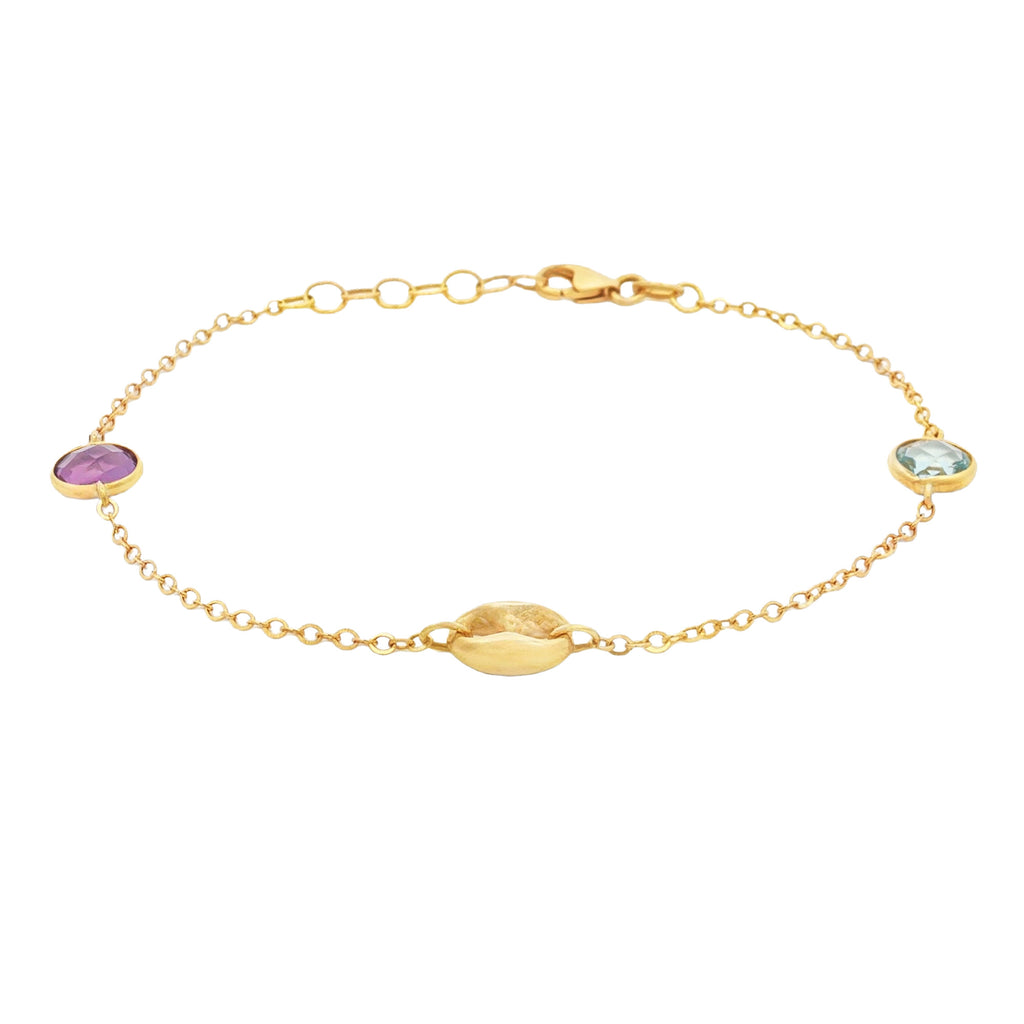 PULSERA TEJIDO ROLLO GUCCI + AMATISTA Y TOPACIO