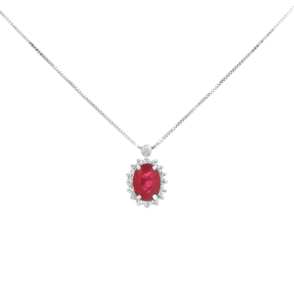 GARGANTILLA FLOR RUBÍ Y DIAMANTES