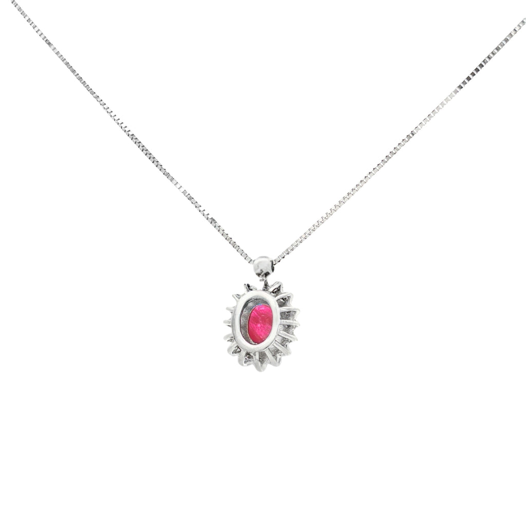 GARGANTILLA FLOR RUBÍ Y DIAMANTES