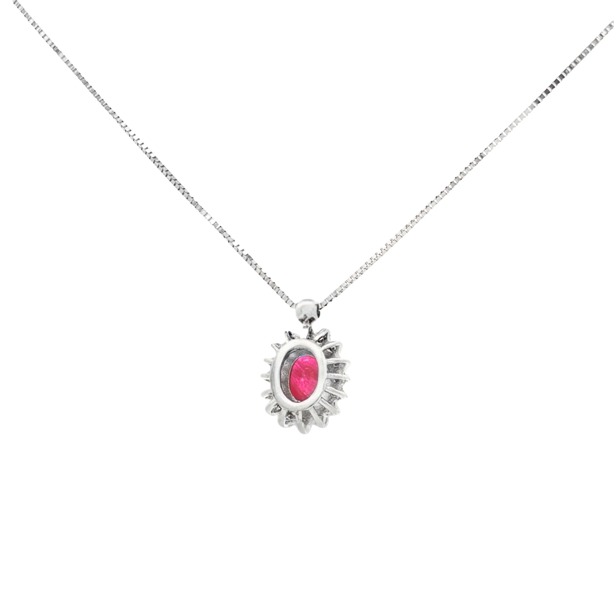 GARGANTILLA FLOR RUBÍ Y DIAMANTES