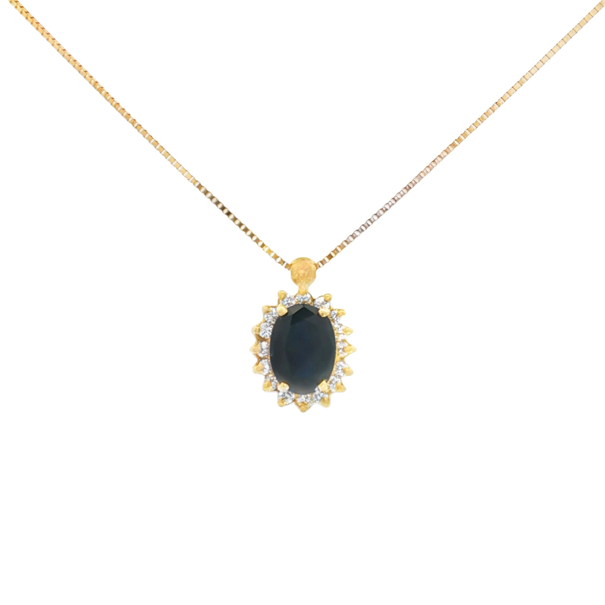 GARGANTILLA FLOR ZAFIRO Y DIAMANTES