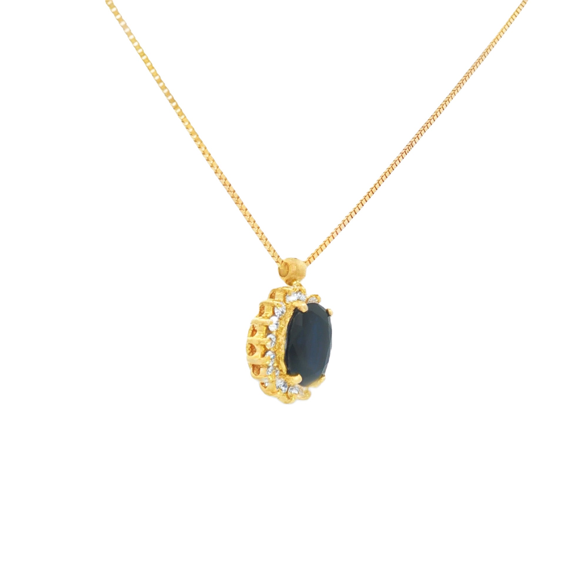 GARGANTILLA FLOR ZAFIRO Y DIAMANTES