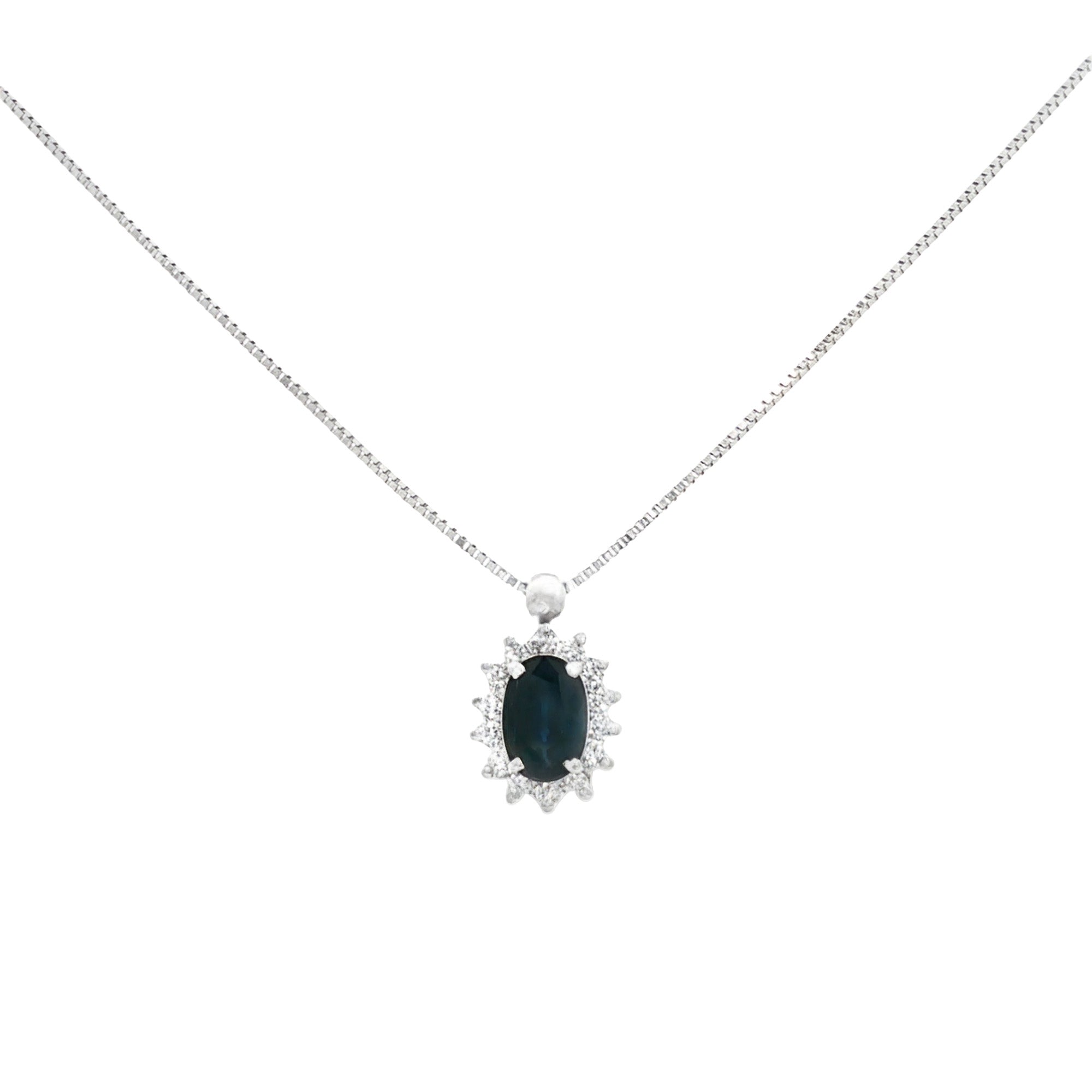GARGANTILLA FLOR ZAFIRO Y DIAMANTES