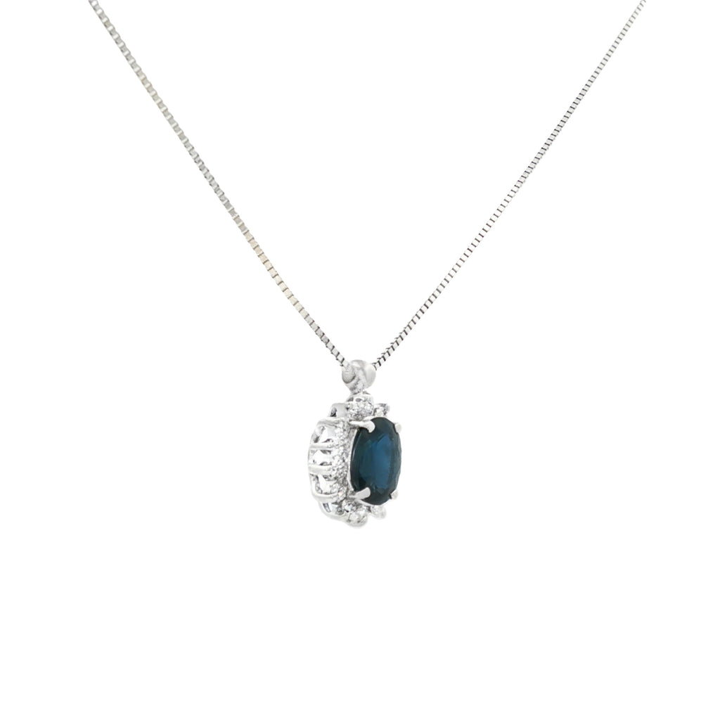 GARGANTILLA FLOR ZAFIRO Y DIAMANTES