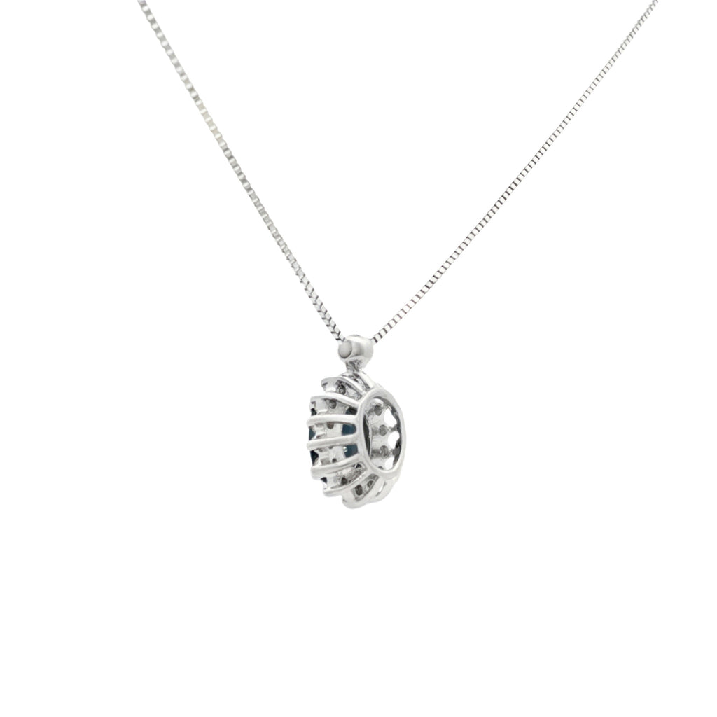 GARGANTILLA FLOR ZAFIRO Y DIAMANTES
