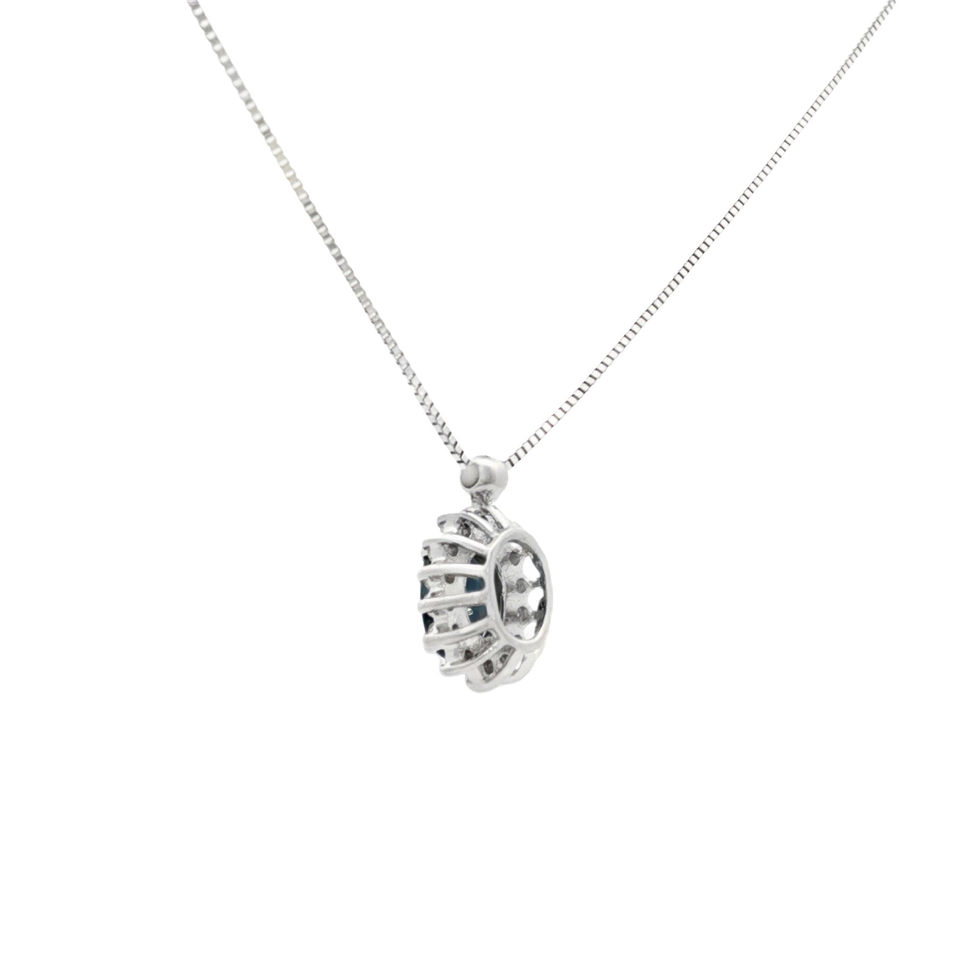 GARGANTILLA FLOR ZAFIRO Y DIAMANTES