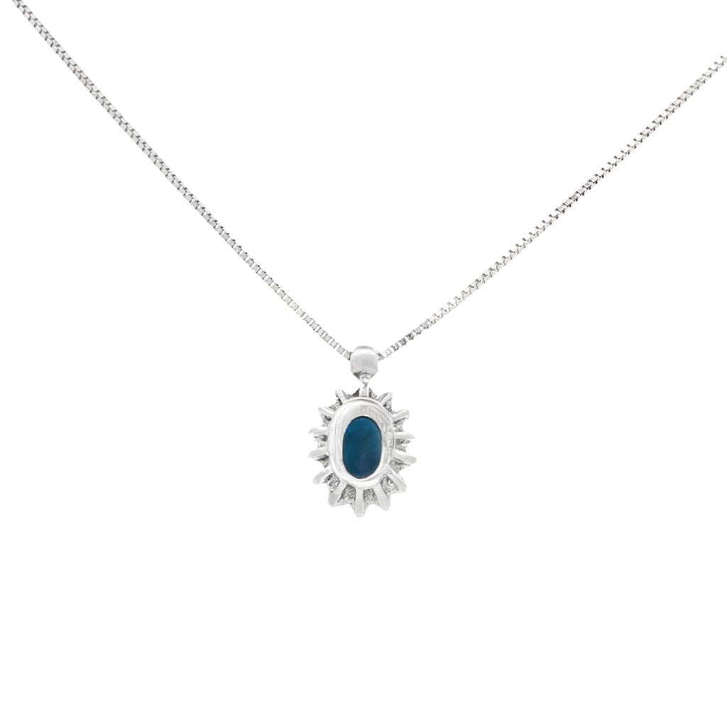 GARGANTILLA FLOR ZAFIRO Y DIAMANTES