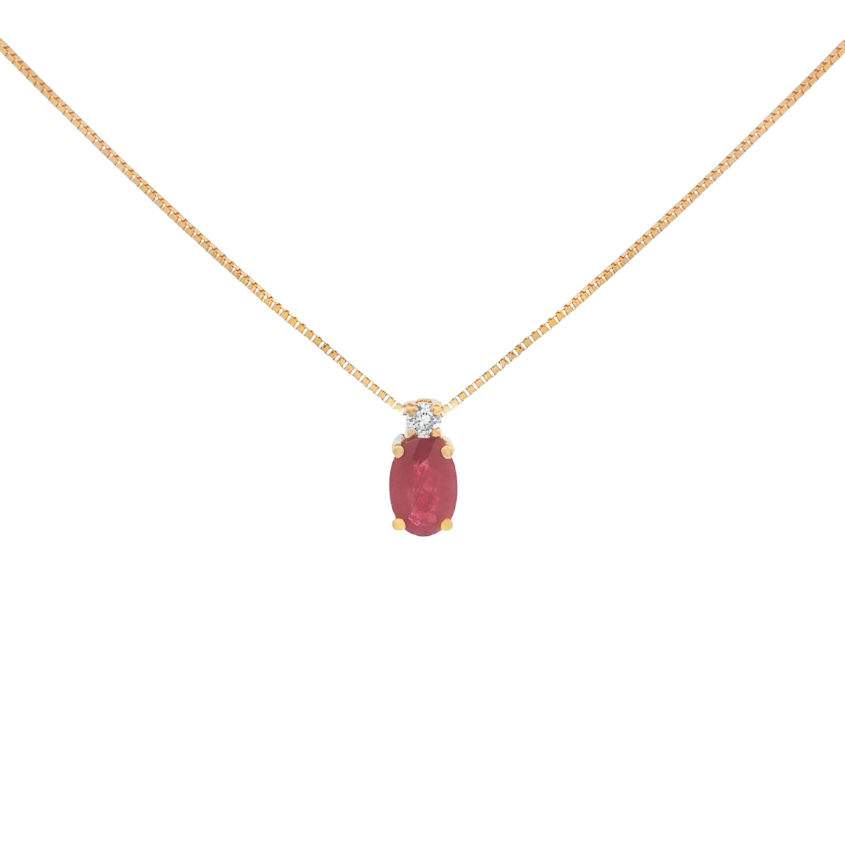 GARGANTILLA CON RUBÍ Y DIAMANTE