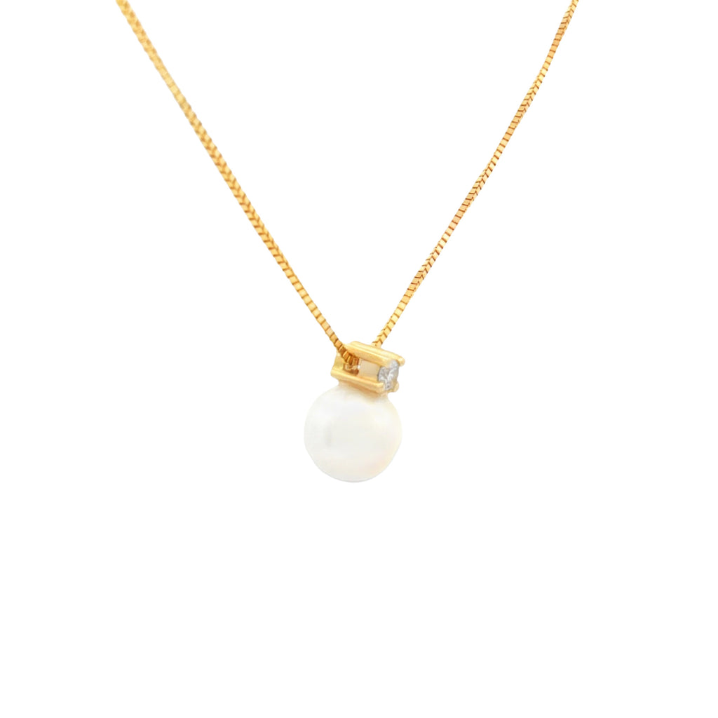 GARGANTILLA PERLA Y DIAMANTE