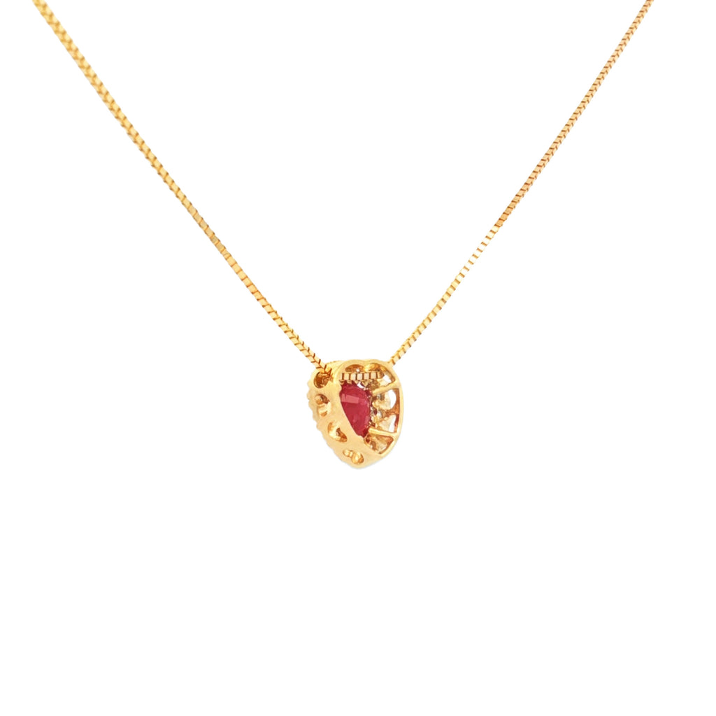 GARGANTILLA CORAZÓN RUBÍ Y DIAMANTES