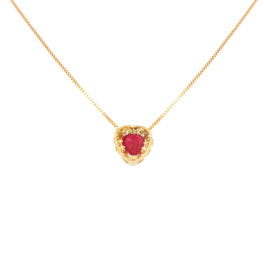 GARGANTILLA CORAZÓN RUBÍ Y DIAMANTES