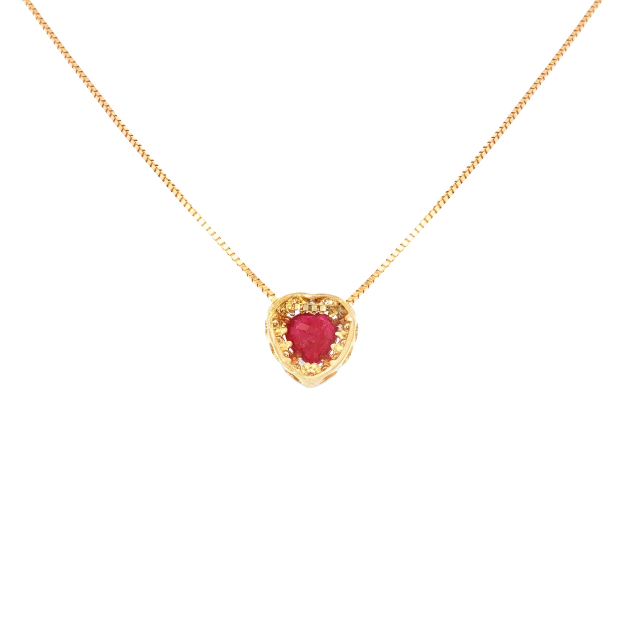 GARGANTILLA CORAZÓN RUBÍ Y DIAMANTES