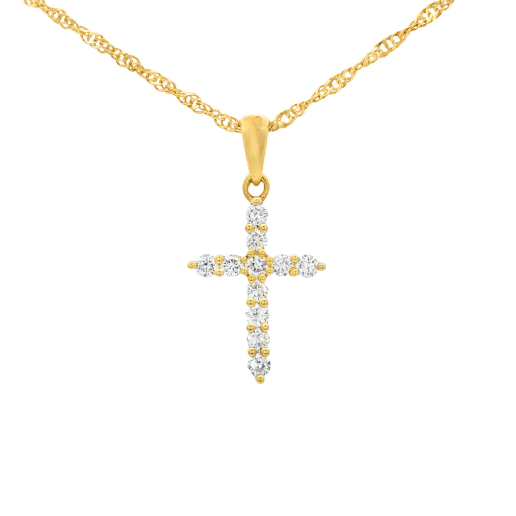 DIJE CRUZ CON DIAMANTES