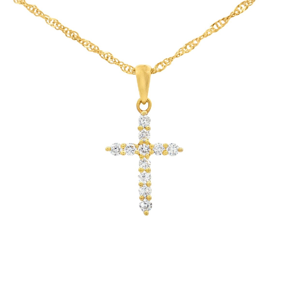 DIJE CRUZ CON DIAMANTES