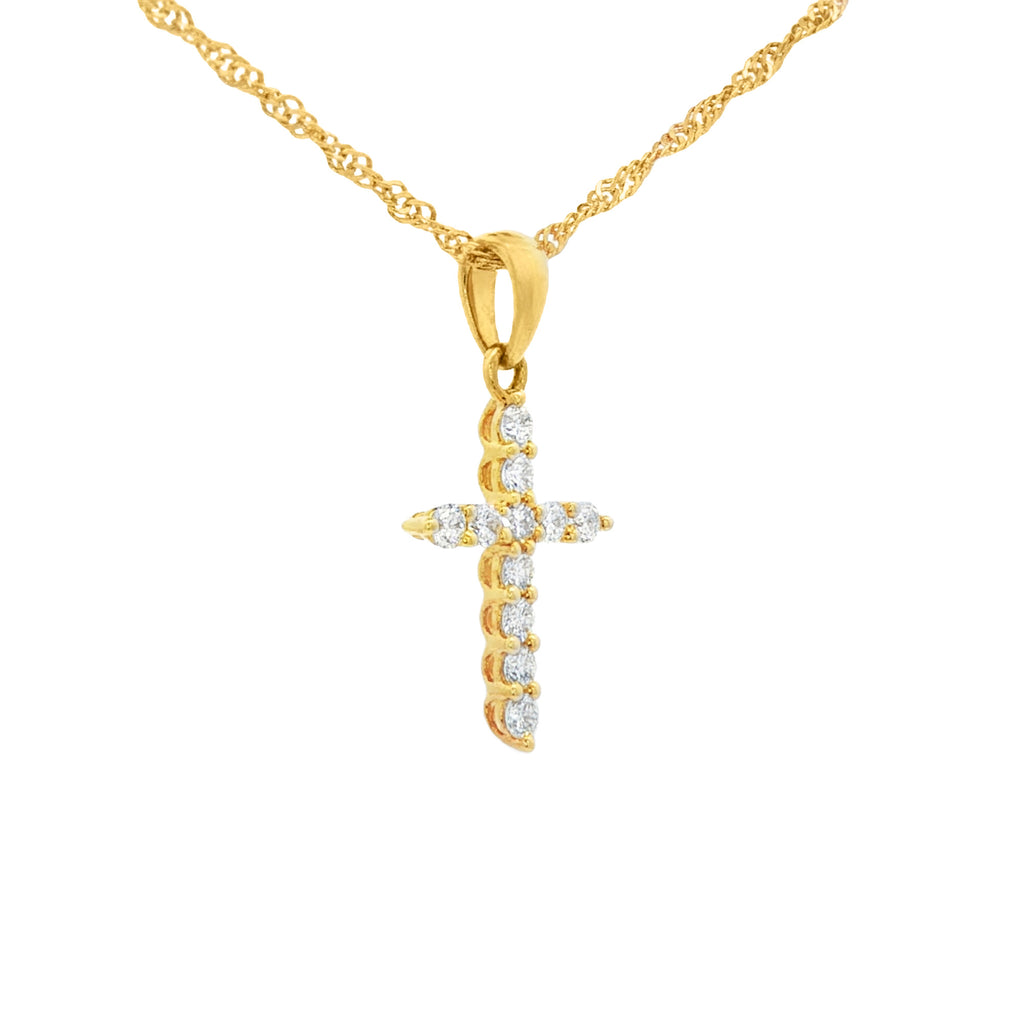 DIJE CRUZ CON DIAMANTES