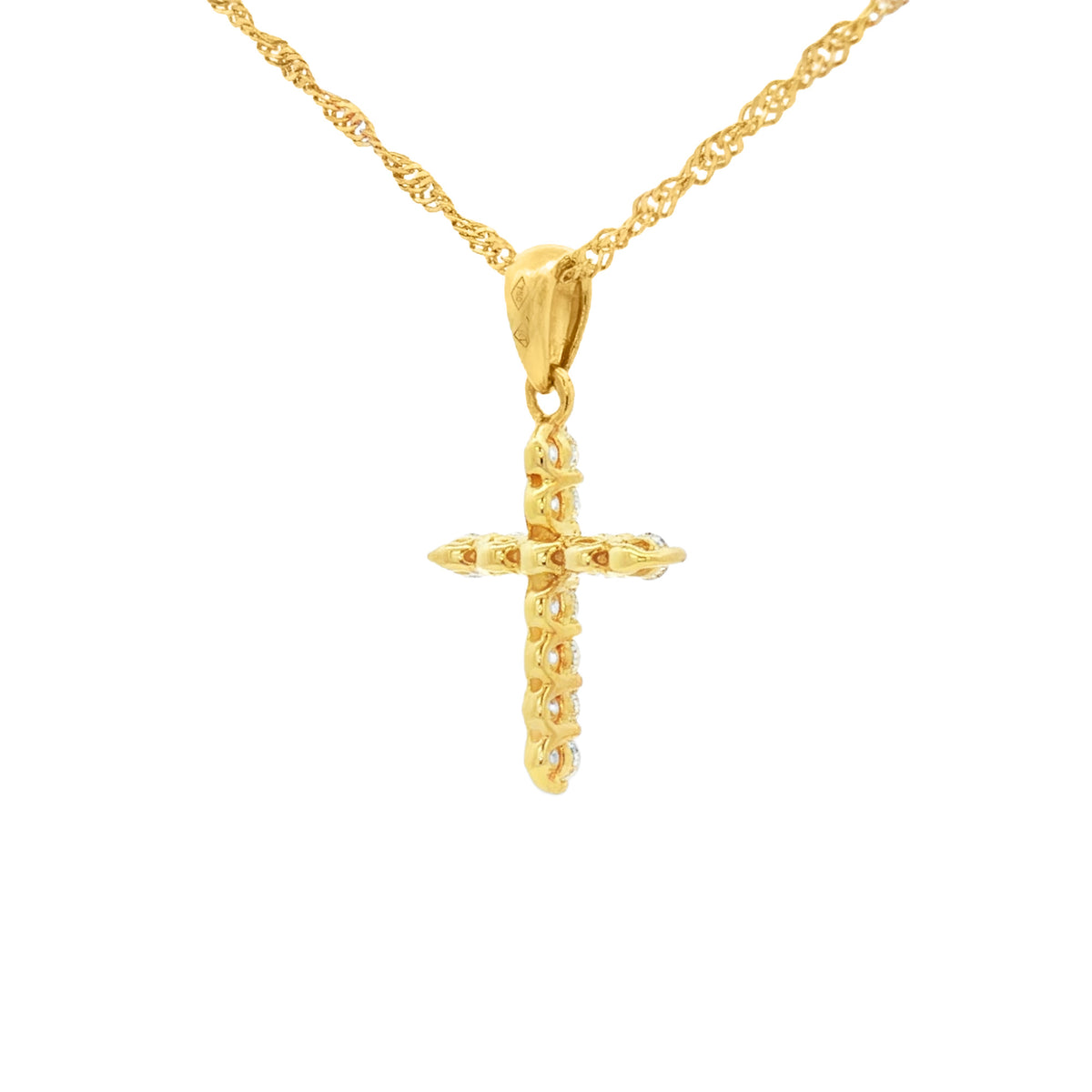 DIJE CRUZ CON DIAMANTES