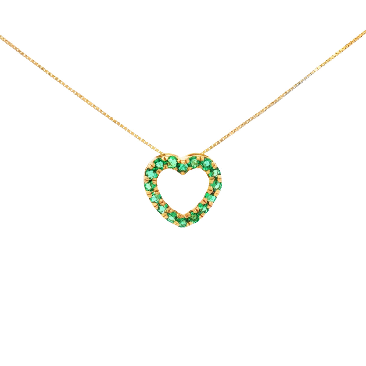 DIJE CORAZÓN CON ESMERALDAS
