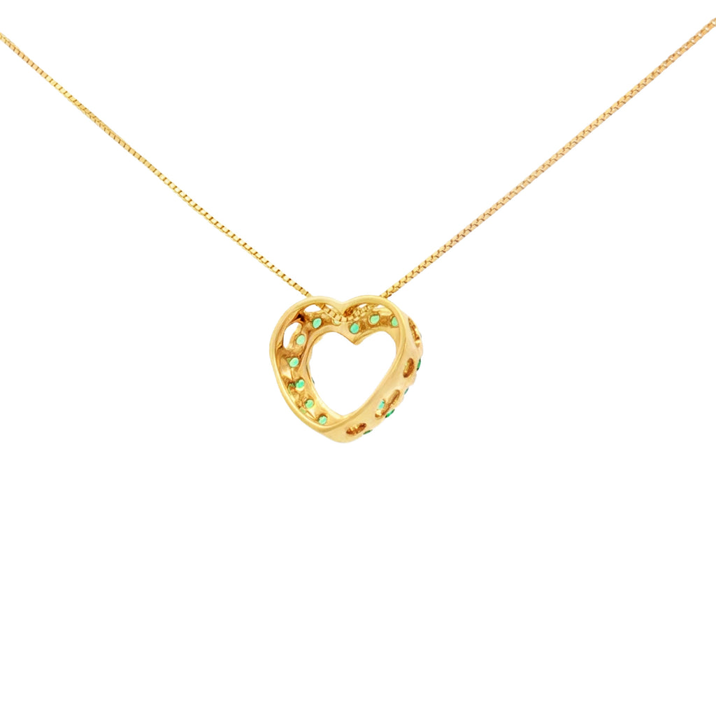 DIJE CORAZÓN CON ESMERALDAS