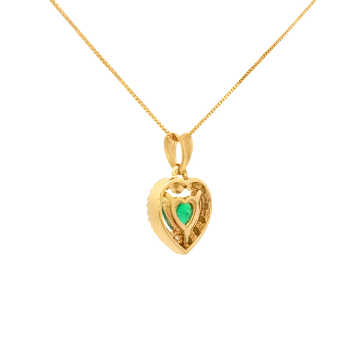 DIJE ESMERALDA CORAZÓN Y DIAMANTES